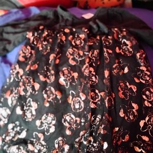 Elegant Disney Black and Gold Floral Shirt